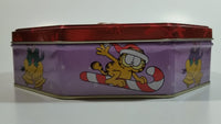 Santa Claus Garfield and Rudolph Odie Christmas Holiday Embossed Tin Metal Container