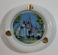 Vintage Walt Disney Productions Disneyland Castle White Gold Trim Porcelain Ash Tray