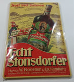 Vintage Style Echt Stonsdorfer Seit 140 Jahren Nur von W. Koerner & Co. Hamburg 8" x 11 3/4" Embossed Tin Metal Sign