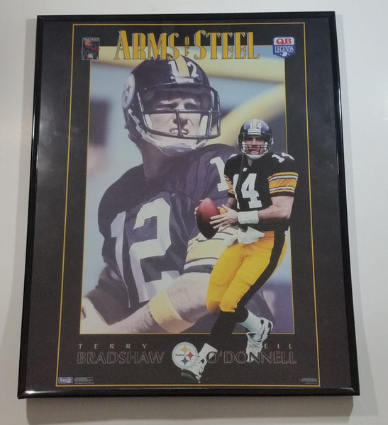 1994 Costacos Brothers NFL Arms of Steel Players Terry Bradshaw and Neil O'Donnell 16" x 20" Framed Poster