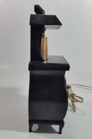Vintage Spartus Antique Style Black Pot Belly Stove Shaped Electric Plugin Clock