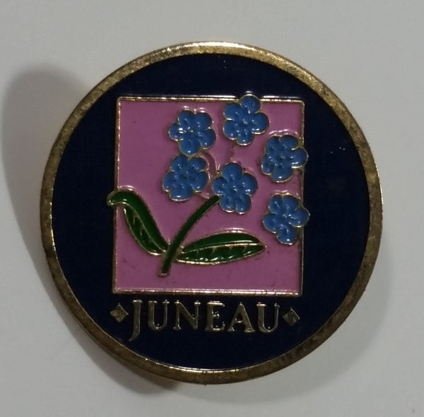 Juneau, Alaska USA Round Metal and Enamel Lapel Pin Travel Collectible