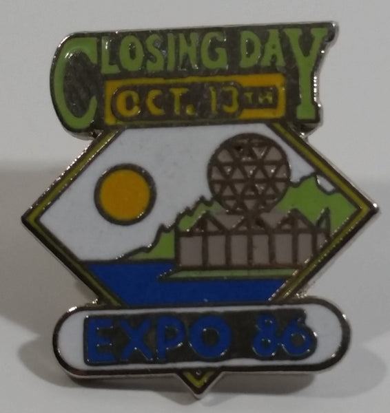 1986 Vancouver Exposition Expo 86 Closing Day Oct. 13th Enamel Metal Lapel Pin