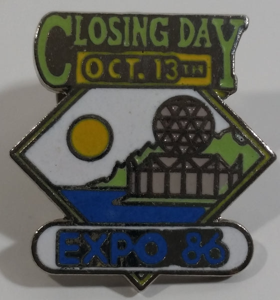 1986 Vancouver Exposition Expo 86 Closing Day Oct. 13th Enamel Metal Lapel Pin
