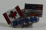 1986 Vancouver Exposition Expo 86 Canada and British Columbia Flags Enamel Metal Lapel Pin