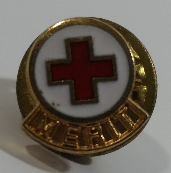 Red Cross Merit Enamel Metal Lapel Pin