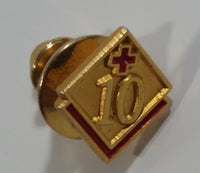 Red Cross 10 Enamel Metal Lapel Pin