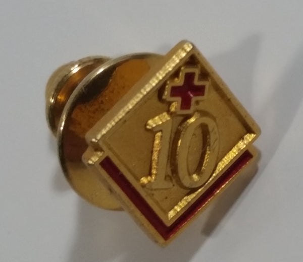 Red Cross 10 Enamel Metal Lapel Pin