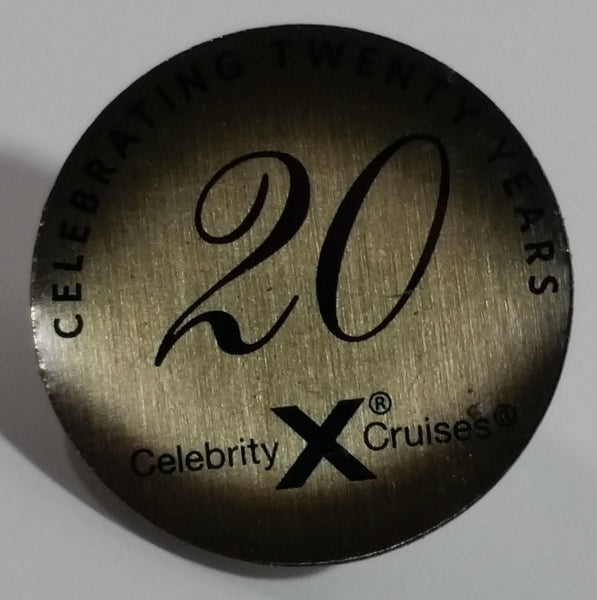 Celebrity Cruises Celebrating Twenty Years Round Metal Lapel Pin