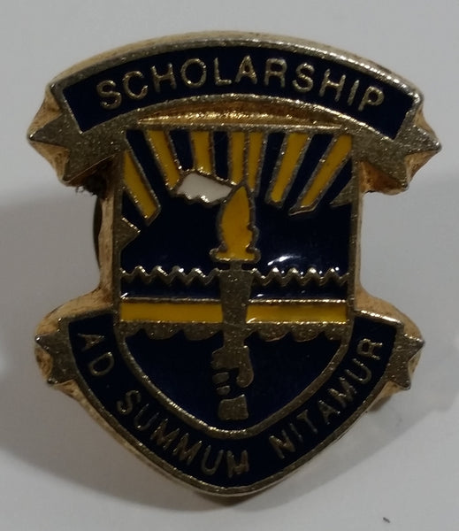 Scholarship AD Summum Nitamur Enamel Metal Lapel Pin