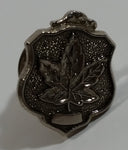 Crest Shaped Embossed Maple Leaf Themed Metal Lapel Pin