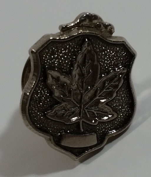Crest Shaped Embossed Maple Leaf Themed Metal Lapel Pin