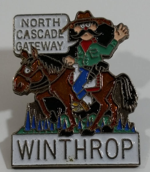 Winthrop, Washington North Cascade Gateway Cowboy Themed Enamel Metal Lapel Pin Souvenir Travel Collectible