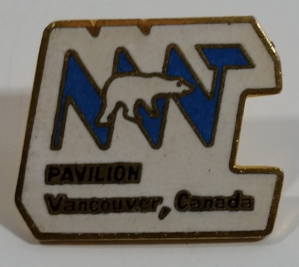 NWT North West Territories Pavilion Vancouver, Canada Polar Bear Themed Round Metal and Enamel Lapel Pin
