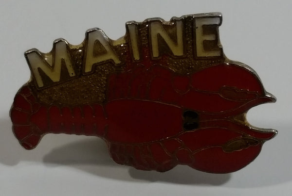Maine Lobster Shaped Enamel Metal Lapel Pin Souvenir Travel Collectible