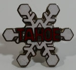 Lake Tahoe, California White Snowflake Shaped Enamel Metal Lapel Pin Souvenir Travel Collectible