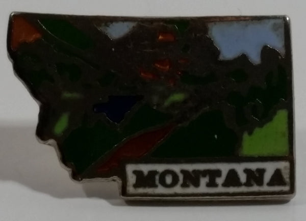 Montana State Shaped Enamel Metal Lapel Pin Souvenir Travel Collectible