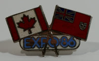 1986 Vancouver Exposition Expo 86 Canada and Ontario Flags Enamel Metal Lapel Pin