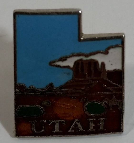 Utah State Shaped Metal Enamel Lapel Pin Travel Collectible