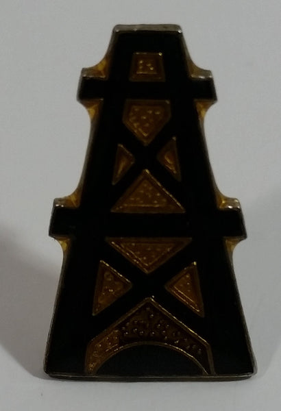 Oil Derrick Shaped Metal Enamel Lapel Pin Souvenir Travel Collectible