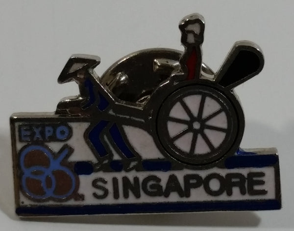 1986 Vancouver Exposition Expo 86 Singapore Rickshaw Themed Enamel Metal Lapel Pin