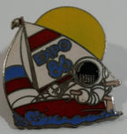 1986 Vancouver Exposition Expo 86 Ernie The Astronaut In Sail Boat Themed Enamel Metal Lapel Pin