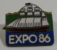 1986 Vancouver Exposition Expo 86 Tall Ship Sail Boat Themed Enamel Metal Lapel Pin