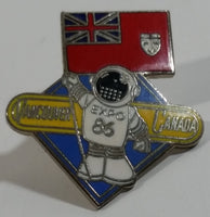 1986 Vancouver Exposition Expo 86 Ernie The Astronaut with Ontario Flag Metal Lapel Pin