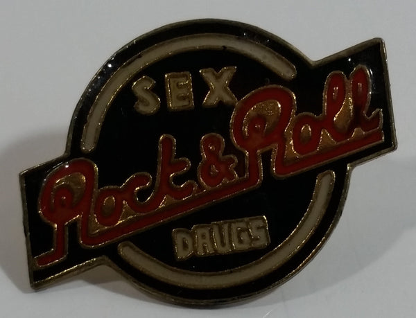 Sex Drugs Rock & Roll Enamel Metal Lapel Pin Music Collectible