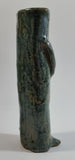 Dark Green Glazed Cactus Hands Crossed 7" Tall Pottery Vase
