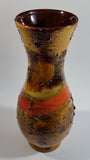 Vintage Carstens Tonnieshof Earthen Brown with Lava and Bumps 10" Tall Pottery Vase