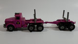 Vintage 1971 Lesney Matchbox Super Kings Scammel Contractor Purple Pink Semi Log Hauling Truck Pink Purple Die Cast Toy Car Vehicle