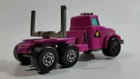 Vintage 1971 Lesney Matchbox Super Kings Scammel Contractor Purple Pink Semi Log Hauling Truck Pink Purple Die Cast Toy Car Vehicle