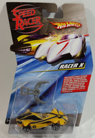 2008 Hot Wheels Speed Racer Movie Racer X Spear Hooks Yellow Plastic Die Cast Toy Car Vehicle Y5 - New in Package Sealed