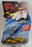 2008 Hot Wheels Speed Racer Movie Racer X Spear Hooks Yellow Plastic Die Cast Toy Car Vehicle Y5 - New in Package Sealed
