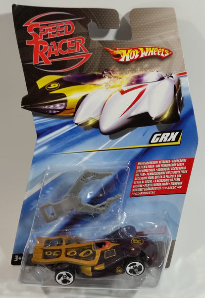 2008 Hot Wheels Speed Racer Movie GRX Dark Purple Gold Spear Hooks Die Cast Toy Car Vehicle 3SP - New in Package Sealed