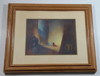1991 Walt Disney Studios Fantasia 50th Anniversary Mickey Mouse Authentic Commemorative Lithograph Wood Framed Print 13 1/4" x 16 1/2"