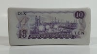 Canada Canadian $10 Ten Dollar Bill Stack Shaped Ceramic Coin Bank