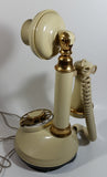 Vintage 1970s Decotel White Ivory Candle Stick Rotary Telephone Phone