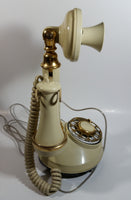 Vintage 1970s Decotel White Ivory Candle Stick Rotary Telephone Phone