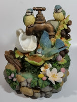 Heritage Mint Flower and Blue Bird Tea Cup Themed Musical Water Fountain