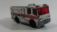 2002 Matchbox Flame Fighters Dennis Sabre Ladder Truck White #5 Die Cast Toy Car Emergency Vehicle