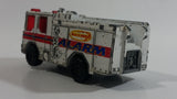 2002 Matchbox Flame Fighters Dennis Sabre Ladder Truck White #5 Die Cast Toy Car Emergency Vehicle
