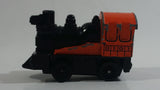 Vintage Yatming No. 1011 Pull Back Wood Burning Loco 0101 Orange and Black Railroad Train Locomotive Pullback Motorized Friction Die Cast Toy Car Vehicle