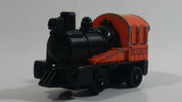 Vintage Yatming No. 1011 Pull Back Wood Burning Loco 0101 Orange and Black Railroad Train Locomotive Pullback Motorized Friction Die Cast Toy Car Vehicle