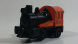 Vintage Yatming No. 1011 Pull Back Wood Burning Loco 0101 Orange and Black Railroad Train Locomotive Pullback Motorized Friction Die Cast Toy Car Vehicle