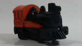 Vintage Yatming No. 1011 Pull Back Wood Burning Loco 0101 Orange and Black Railroad Train Locomotive Pullback Motorized Friction Die Cast Toy Car Vehicle