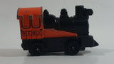 Vintage Yatming No. 1011 Pull Back Wood Burning Loco 0101 Orange and Black Railroad Train Locomotive Pullback Motorized Friction Die Cast Toy Car Vehicle