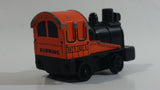 Vintage Yatming No. 1011 Pull Back Wood Burning Loco 0101 Orange and Black Railroad Train Locomotive Pullback Motorized Friction Die Cast Toy Car Vehicle