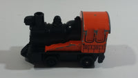 Vintage Yatming No. 1011 Pull Back Wood Burning Loco 0101 Orange and Black Railroad Train Locomotive Pullback Motorized Friction Die Cast Toy Car Vehicle